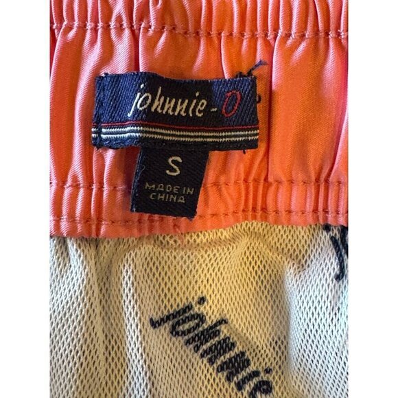 Johnnie O Swim Trunks Men Small‎ Blue Pink Honolulu Hawaii Tropical Surf Shorts - Picture 8 of 11